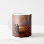 Bernedoodle in Herfstbladeren Herfst Inspire Koffiemok (Voorkant links)