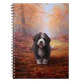 Bernedoodle in Herfstbladeren Herfst Inspire Notitieboek (Voorkant)