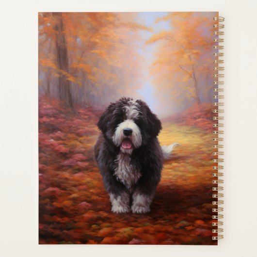 Bernedoodle in Herfstbladeren Herfst Inspire Planner (Achterkant)