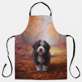 Bernedoodle in Herfstbladeren Herfst Inspire Schort (Voorkant)