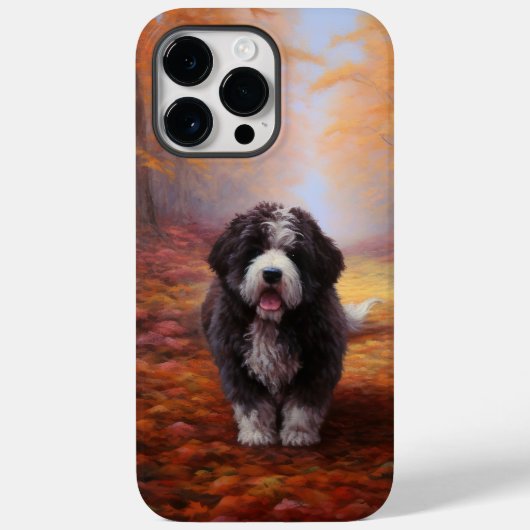 Bernedoodle in herfstbladeren val inspireert Case-Mate iPhone case (Achterkant)