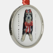 Bernedoodle in kerstkostuum metalen ornament (Rechts)