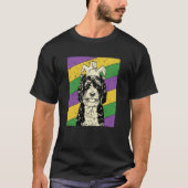 Bernedoodle Jester Mardi Gras Doodle Dog Mom or Da T-shirt (Voorkant)