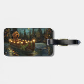 Bernedoodle Kerst Feestelijke reis Bagagelabel (Achterkant horizontaal)