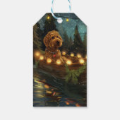 Bernedoodle Kerst Feestelijke reis Cadeaulabel (Achterkant)