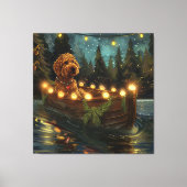 Bernedoodle Kerst Feestelijke reis Canvas Afdruk (Voorkant)