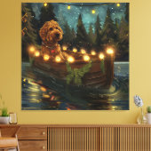 Bernedoodle Kerst Feestelijke reis Canvas Afdruk (Insitu (Woonkamer))