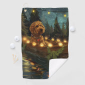 Bernedoodle Kerst Feestelijke reis Golfhanddoek (Insitu)