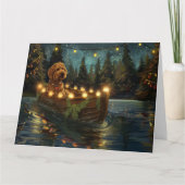 Bernedoodle Kerst Feestelijke Reis Kaart (Voorkant)