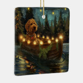 Bernedoodle Kerst Feestelijke reis Keramisch Ornament (Rechts)