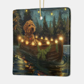 Bernedoodle Kerst Feestelijke reis Keramisch Ornament (Links)