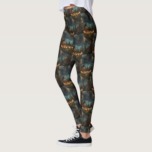 Bernedoodle Kerst Feestelijke reis Leggings (Links)
