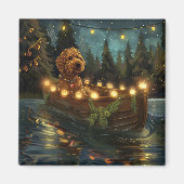 Bernedoodle Kerst Feestelijke reis Magneet (Voorkant)