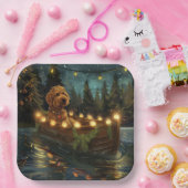 Bernedoodle Kerst Feestelijke reis Papieren Bordje (Feest)