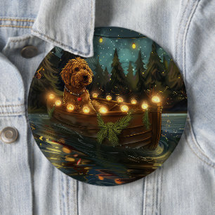 Bernedoodle Kerst Feestelijke reis Ronde Button 6,0 Cm