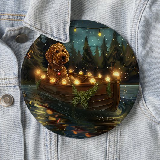 Bernedoodle Kerst Feestelijke reis Ronde Button 6,0 Cm (In situ)