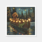 Bernedoodle Kerst Feestelijke reis Servet (Voorkant)