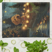 Bernedoodle Kerst Feestelijke reis Theedoek (Gevouwen)