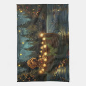 Bernedoodle Kerst Feestelijke reis Theedoek (Verticaal)