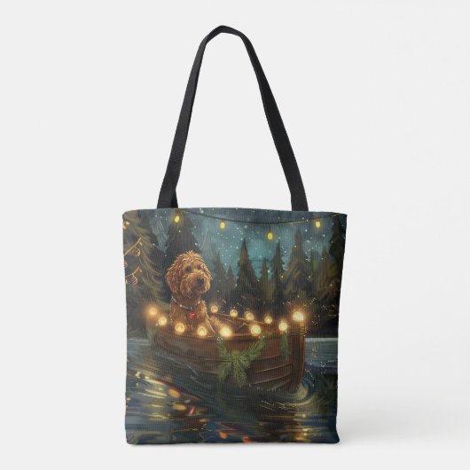 Bernedoodle Kerst Feestelijke reis Tote Bag (Achterkant)