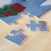 Bernedoodle Kerst Feestelijke Sneeuwscène Legpuzzel (Zijkant)