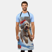 Bernedoodle Kerst Feestelijke Sneeuwscène Schort (Gedragen)