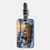Bernedoodle Kerstboot Vakantie Bagagelabel (Voorkant verticaal)