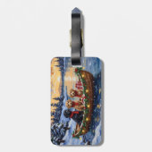 Bernedoodle Kerstboot Vakantie Bagagelabel (Achterkant verticaal)