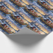 Bernedoodle Kerstboot Vakantie Cadeaupapier (Hoek)
