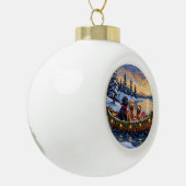 Bernedoodle Kerstboot Vakantie Keramische Bal Ornament (Links)