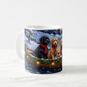 Bernedoodle Kerstboot Vakantie Koffiemok (Voorkant links)