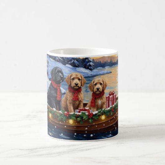 Bernedoodle Kerstboot Vakantie Koffiemok (Center)