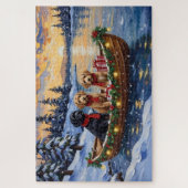 Bernedoodle Kerstboot Vakantie Legpuzzel (Verticaal)