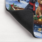Bernedoodle Kerstboot Vakantie Muismat (Hoek)