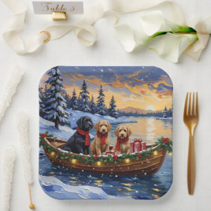 Bernedoodle Kerstboot Vakantie Papieren Bordje