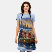 Bernedoodle Kerstboot Vakantie Schort (Gedragen)