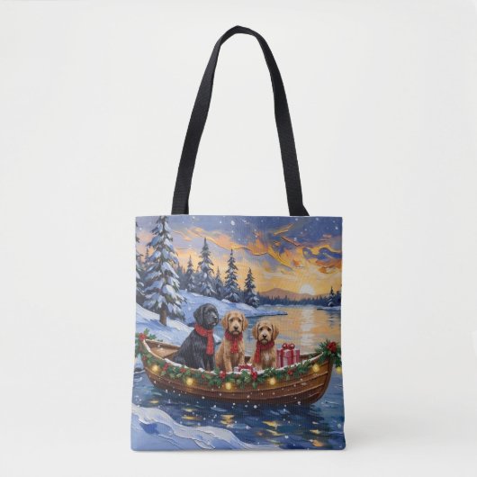 Bernedoodle Kerstboot Vakantie Tote Bag (Voorkant)