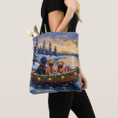 Bernedoodle Kerstboot Vakantie Tote Bag (Dichtbij)
