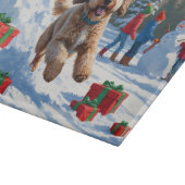 Bernedoodle Kerstfeest Sneeuwlandschap Snijplank (Hoek)