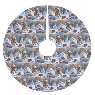 Bernedoodle Kerstfeest Sneeuwscène Kerstboom Rok