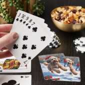 Bernedoodle Kerstfeest Sneeuwscène Pokerkaarten (Insitu)