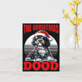 Bernedoodle Kersthond Ras De Kerst Dood Kaart (Gele Bloem)