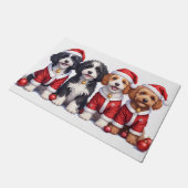 Bernedoodle Kerstjurk Sinterklaas Hoed Deurmat (Schuin)