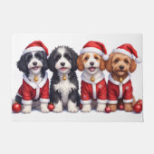 Bernedoodle Kerstjurk Sinterklaas Hoed Deurmat (Voorkant)