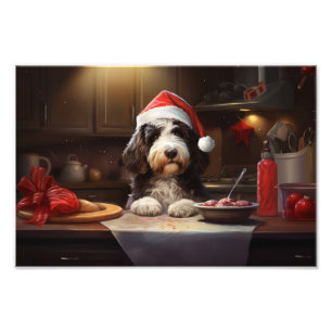 Bernedoodle Kerstkoekjes Feestelijke vakantie Foto Afdruk