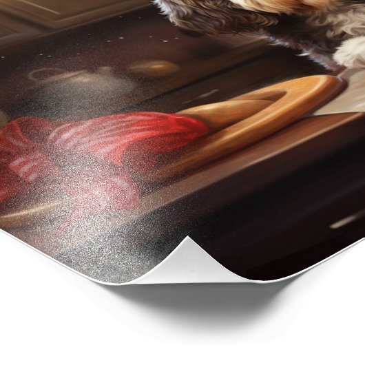 Bernedoodle Kerstkoekjes Feestelijke vakantie Foto Afdruk (Hoek)