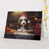 Bernedoodle Kerstkoekjes Feestelijke vakantie Kaart (Gele Bloem)