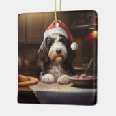 Bernedoodle Kerstkoekjes Feestelijke vakantie Keramisch Ornament (Links)