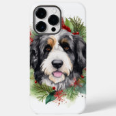 Bernedoodle Kerstkrans Feestelijke Pup Case-Mate iPhone Case (Achterkant)