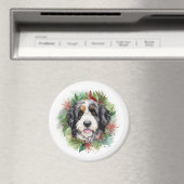 Bernedoodle Kerstkrans Feestelijke Pup Magneet (Insitu (Vaatwasser))